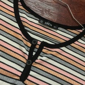 Pastel & glitter striped crop top